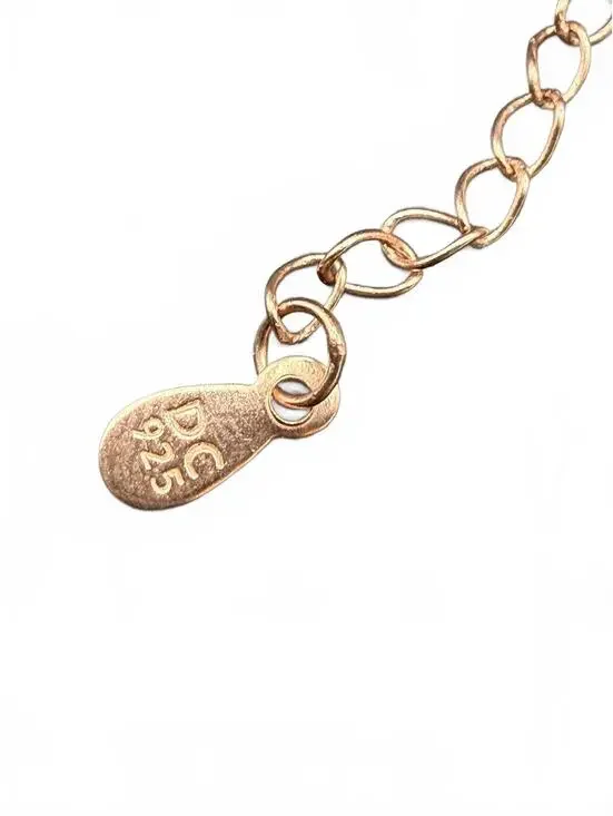 1K Rose Gold Gemini Zodiac Champagne Diamond Necklace – 18" Singapore Chain - Picture 6 of 6